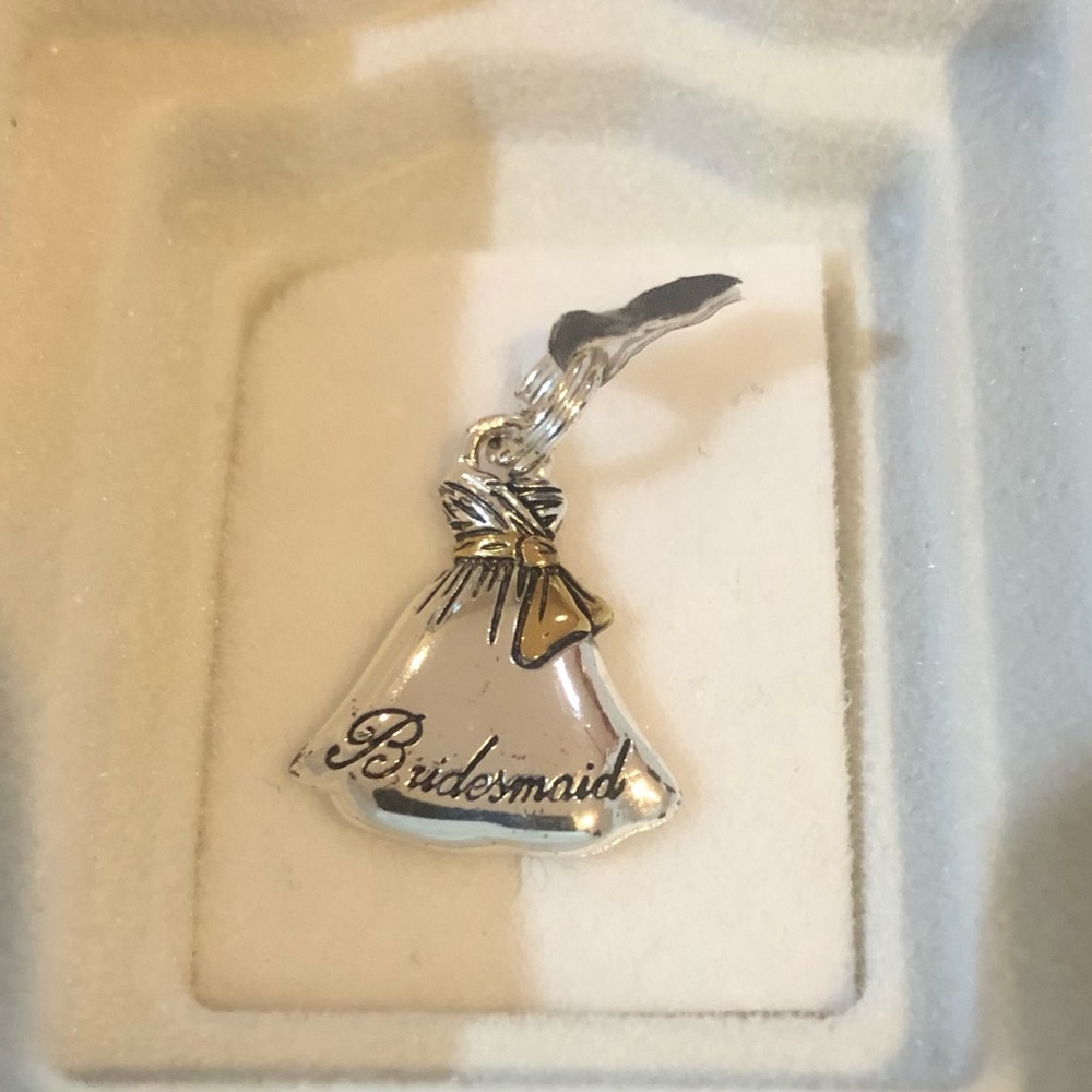 Silver and 14K gold Bridesmaid charm